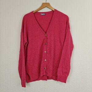 J. Mclaughlin Long Sleeve V-neck 100% Cashmere Button Up Cartigan Size Medium